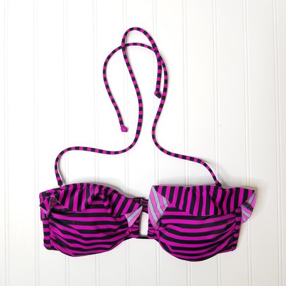 Victoria's Secret Striped Bandeau Bikini Top MED - Picture 1 of 8